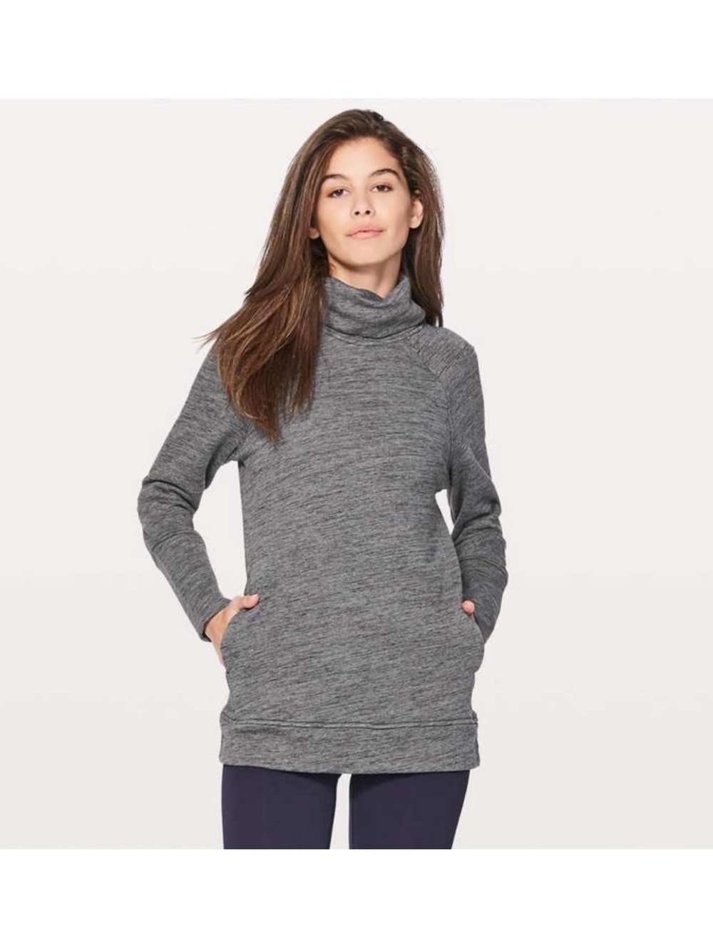 Lululemon | To You Tunic | Sz 12 | Heathered Core Dark Grey | EUC
